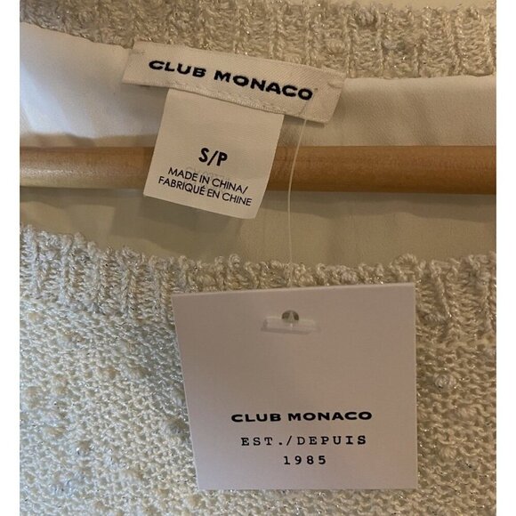NWT Club Monoco Jayda Sweater Cream White Metallic Size Small S New - Picture 2 of 5